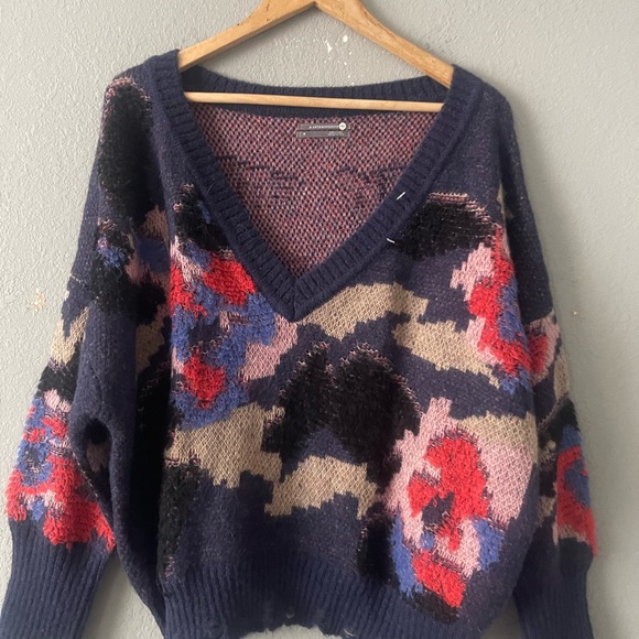 Anthropologie Multicolor V-Neck Sweater - Picture 7 of 12